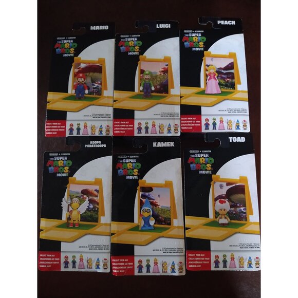 2023 Mario Jakk's 1" Figure Complete Set of 6 Super Mario Brothers Movie New - Picture 4 of 6